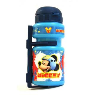 Cyklo fľaša na pitie Mickey Mouse (plastová cyklo fľaša na pitie 350ml so športovým náustkom a montážnou sadou na bicykel)