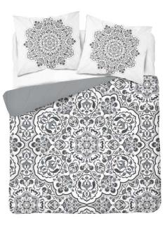 DETEXPOL Francúzske obliečky Mandala grey  Bavlna, 220/200, 2x70/80 cm
