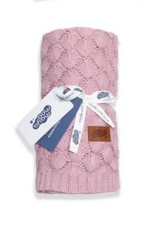 DETEXPOL Pletená bavlnená deka do kočíka púdrovo ružová  Bavlna, 80/100 cm