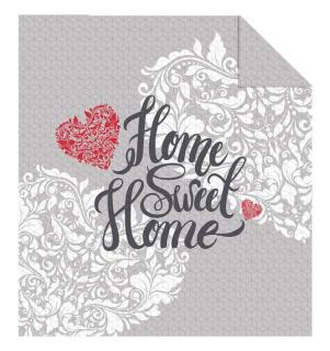 DETEXPOL Prehoz na posteľ Home Sweet Home grey  Polyester, 170/210 cm