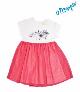 Detské šaty Nicol, Morská víla - červeno/biele