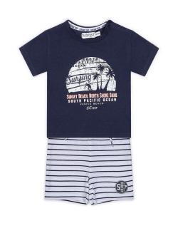 DIRKJE Set 2dielny kr. nohavice 80 Navy+White+Stripe