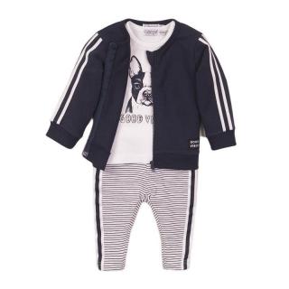 DIRKJE Set 3dielny dl. nohavice 68 Navy+White+Stripe