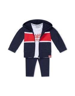 DIRKJE Set 3dielny dl. nohavice 74 Navy+White+Red