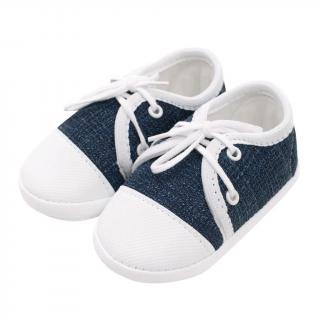 Dojčenské capačky tenisky New Baby jeans modré 3-6 m