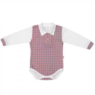 Dojčenské Polo body New Baby Checkered biele