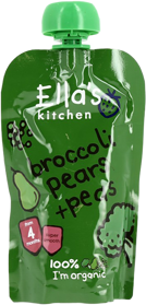 ELLA'S Kitchen Brokolica, hruška a hrášok 120g