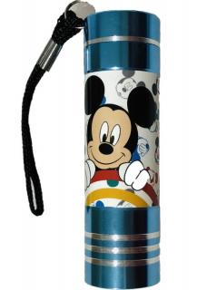EUROSWAN Detská hliníková LED baterka Mickey Hliník, Plast,  9x2,5 cm