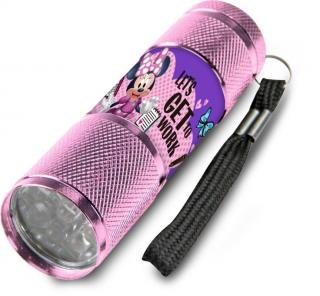 EUROSWAN Detská hliníková LED baterka Minnie ružová Hliník, Plast,  9x2,5 cm