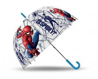 EUROSWAN Vystreľovací priehľadný dáždnik Spiderman Go POE, průměr 70 cm