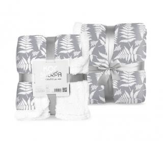 FARO Fleece deka baran listy sivá  Polyester, 150/200 cm
