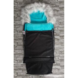 Fusak COMBI FOX 3v1 čierny - velvet aqua