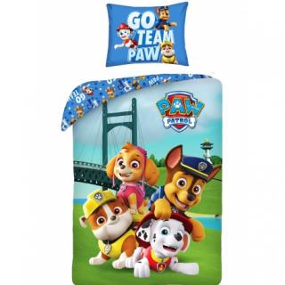 HALANTEX Obojstranné bavlnené obliečky PAW PATROL Go Team, 140/200+70/90, P-410BL