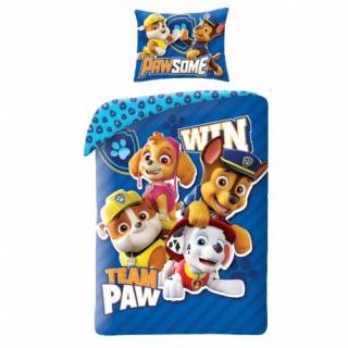 HALANTEX Obojstranné bavlnené obliečky PAW PATROL Win Team, 140/200+70/90, PAW-440BL