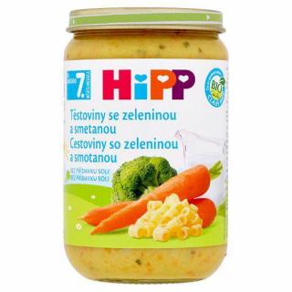 HiPP BIO Cestoviny so zeleninou a smotanou 220 g - zeleninový príkrm