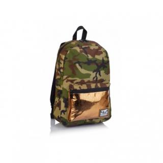 Jednokomorový študentský / športový batoh HASH®, Gold Army, HS-126, 502019083