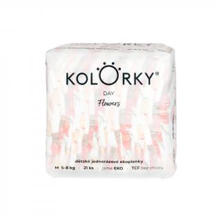 KOLORKY DAY - kvety - M (5-8 kg) - 21 ks - jednorazové eko plienky