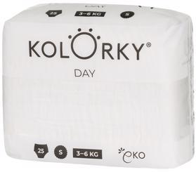 KOLORKY DAY NATURE - S (3-6 kg) - 25 ks - jednorazové eko plienky