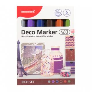 MONAMI® Deco Marker 460, 2mm, sada RICH SET, 6ks, 20800015040