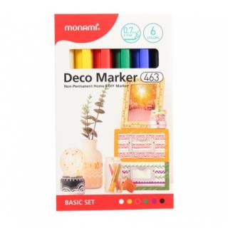 MONAMI® Deco Marker 463, 0,7mm, sada BASIC SET, 6ks, 20800015070