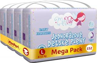 MONPERI Jednorazové plienky Klasik L 8-12 kg Mega Pack