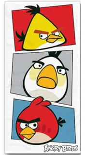 Osuška Angry Birds bielá 70/140 (Plážová osuška, detský uterák Angry Birds)