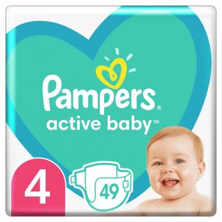 PAMPERS Active Baby jednorazové plienky veľ. 4, 49 ks, 9-14 kg