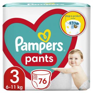 PAMPERS Pants 3 (6-11 kg) 76 ks Midi - plienkové nohavičky