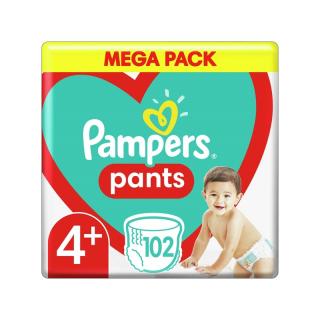PAMPERS Pants 4+ (9-15 kg) 102 ks Maxi+ Mega box - plienkové nohavičky