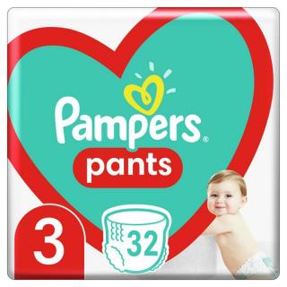 PAMPERS Pants plienkové nohavičky veľ. 3, 32 ks, 6-11 kg