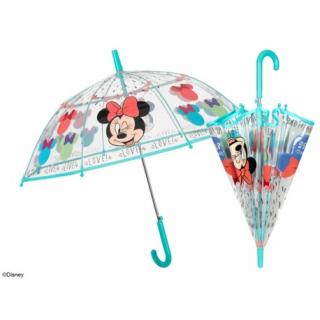 PERLETTI® Dievčenský automatický dáždnik MINNIE MOUSE Transparent, 50129