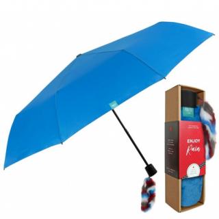 PERLETTI® Skladací dáždnik s ozdobou LOVE / modrá, 26169