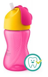 Philips AVENT Hrnček 300 ml Bendy s ohybnou slamkou dievča