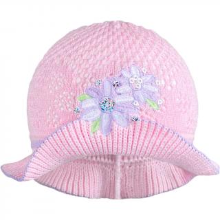 Pletený klobúčik New Baby ružovo-fialový
