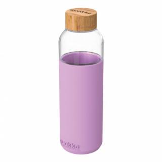 QUOKKA FLOW Sklenená fľaša so silikónovým povrchom LILAC, 660ml, 40008