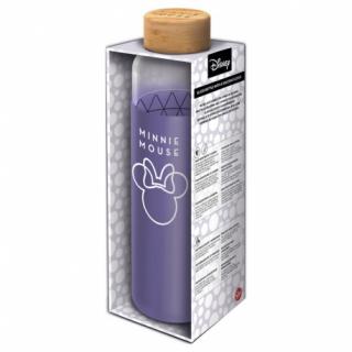 Sklenená fľaša so silikónovým povrchom MINNIE MOUSE 585ml, 00255