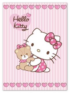 Španielska deka Hello Kitty Teddy 80/110 (detská deka Hello Kitty)