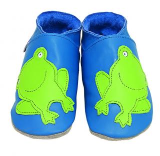 STARCHILD - Kožené topánočky - Froggie Blue - veľkosť XL (18-24 mesiacov)