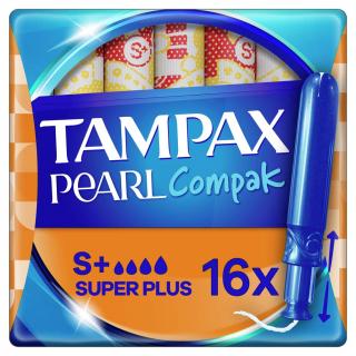 TAMPAX Pearl Compak Super Plus tampóny Aplikátor 16 ks