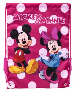 Taška na telocvik a prezúvky Mickey a Minnie bodky 40 cm (detský sáčok na prezúvky Mickey)