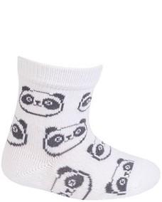 WOLA Ponožky dojčenské bavlnené neutrál Panda White 15-17