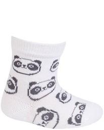 WOLA Ponožky dojčenské bavlnené neutrál Panda White 18-20
