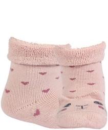 WOLA Ponožky dojčenské froté s uškami dievča Rose 15-17