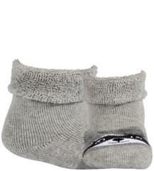 WOLA Ponožky dojčenské froté s uškami neutrál Aluminium 15-17