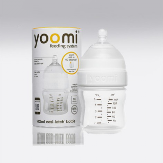 YOOMI - 140 ml dojčenská fľaša (bez ohrievača) + cumlík s pomalým prietokom