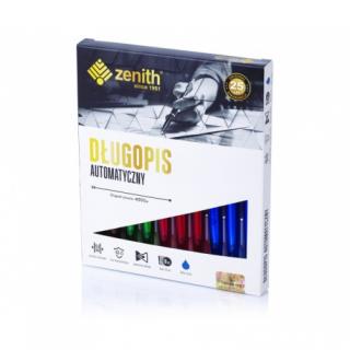 ZENITH Transparent, Guľôčkové pero 0,8mm, modré, ergonomické, mix farieb, 4051000