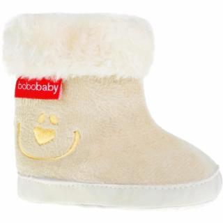 Zimné topánočky BOBO BABY s kožušinkou - Macko - ecru