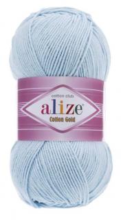 Alize Cotton Gold 513 - krištálovo modrá (55% bavlna, detská priadza, na hračky)