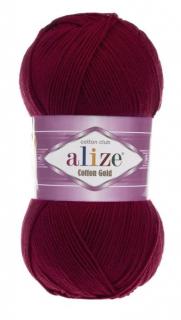 Alize Cotton Gold 57 - bordová (55% bavlna, detská priadza, na hračky)