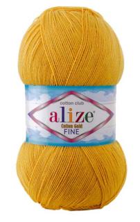 Alize Cotton Gold Fine BABY 02 - horčicová (100g, 55% bavlna, detská priadza)